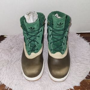 Adidas Originals Adi Navvy Quilt Lined Boots Men's US 9 Green/Brown G63275